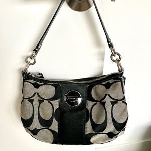 COACH Signature Stripe Demi Crossbody hobo bag